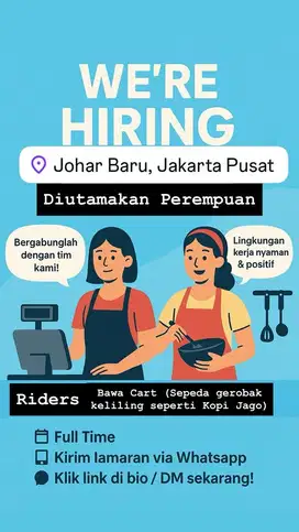 Lowongan kerja Berjualan dengan cart  (sepeda gerobak)