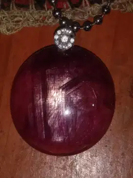 Liontin kalung Ruby star alami