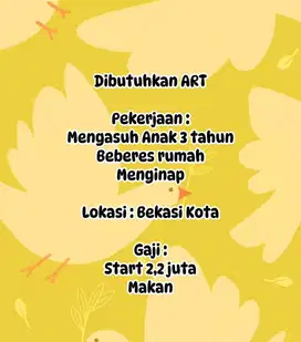 Dibutuhkan segera ART