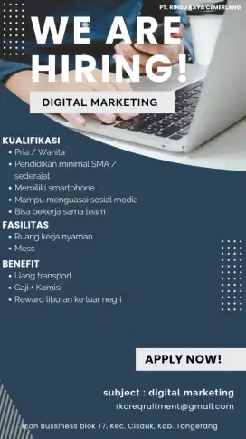 Lowongan kerja Digital Marketing