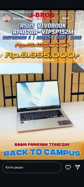 Promo cicilan laptop Asus by homecredit tanpa kartu kredit!!!