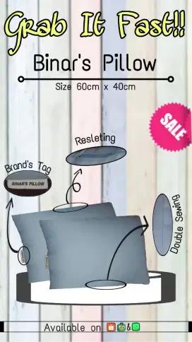 Bantal Bulu Angsa Sintesis 1.700gr (Binar's Pillow)