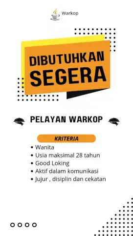 Lowongan Kerja untuk Warkop.