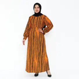 Gamis Maxi Resleting dpan Busui Allsize to XXL Saten Tebal ga Terawang
