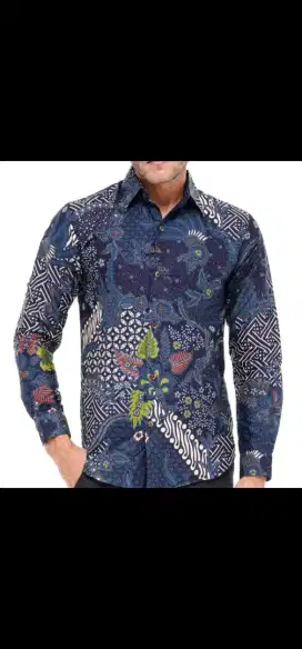 Jual kemeja batik lengan panjang, merek Rianty.