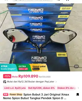 Jual spion nemo model xmax pnp buat nmax, sudah bubut 3 jari.