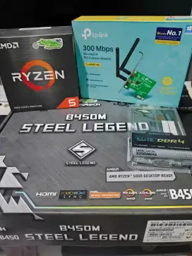 Motherboard B450M Steel legend + Ryzen 5 5500 + RAM 32GB DDR4 3200hz
