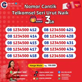 NOMOR CANTIK TELKOMSEL SERI URUT NAIK