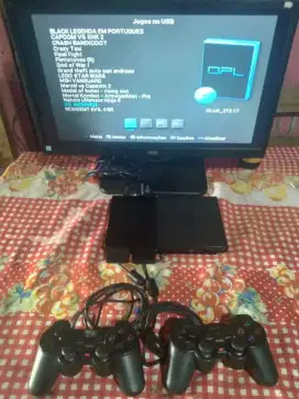 PS2 slim matrix+tv tabung 14in slim tinggal pakai