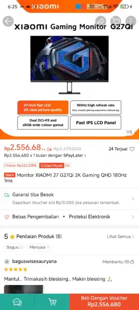 monitor gaming xiaomi g27qi 2k