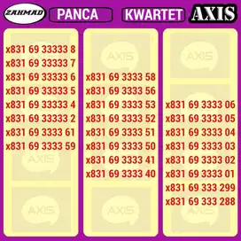 AXIS-E) NOCAN AXIS KWARTET kartu perdana nomor cantik rapi super murah