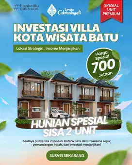 Rumah villa dekat alun alun batu