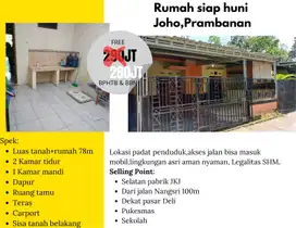TURUN HARGA DAN BISA KPR RUMAH SIAP HUNI DEKAT PABRIK JKJ PRAMBANAN