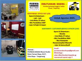 Office Boy (Pria) & Cusromer Service Officer (Wanita)