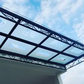 Kanopi kaca polos dan tempered