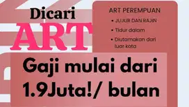 DICARI ART ASISTEN RUMAH TANGGA MENGINAP DIRUMAH LOKASI GUBENG SBY