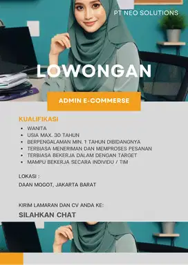 Lowongan Kerja Admin E-Commerse