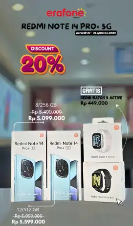 REDMI NOTE 14 PRO+ PROMO GRATIS REDMI WATCH 5 ACTIVE