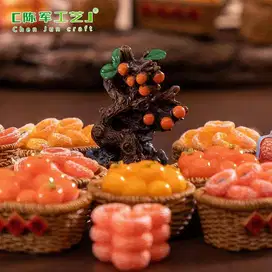 Miniatur Buah Buahan Tanaman Apel Dekoasi Kue Artificial Dekorasi Foto