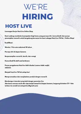 Dibutuhkan Host live