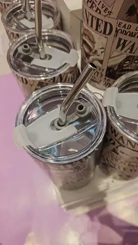 TERMURAH! Tumbler Stainless Steel Poster One Piece X Miniso