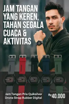 Jam Tangan Pria QuikSilver Drone Bulat Strap Rubber Digital