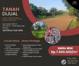 DIJUAL TANAH KOSONG – LOKASI STRATEGIS PEJATEN, JAKARTA SELATAN!