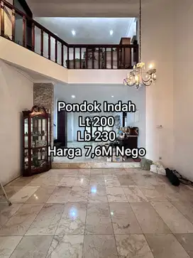 Jual Rumah Pondok indah row Jalan luas di Jakarta selatan