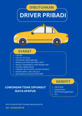 DIBUTUHKAN DRIVER