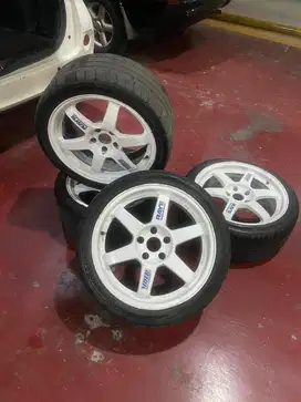 jual velg mobil TE37 ring 18 second