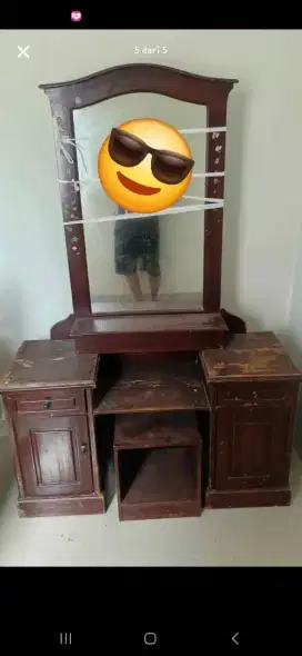 Di jual meja makan sm meja rias kayu jati termurah