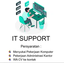 LOWONGAN ADMIN IT SUPPORT