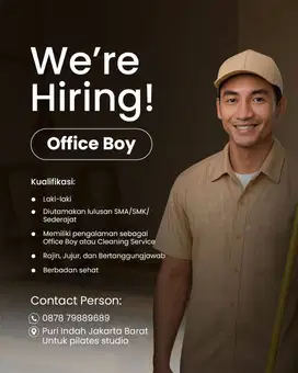 Dibutuhkan Staff Office Boy Pilates Studio