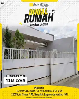 Dijual Rumah Siap Huni di Jagalan, Jebres, Surakarta