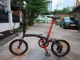 Sepeda Lipat Custom warna Grey, roda 16 inch, Full Custom, negotiable