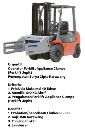 Loker Operator Forklift Jepit (Appliance Clamps)