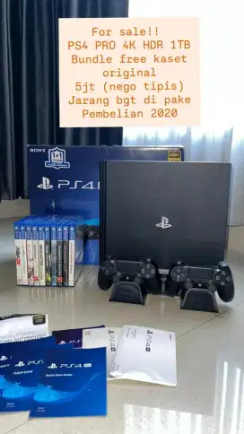 PS 4 PRO 4K HDR 1 TB, BONUS BANYAK GAMES