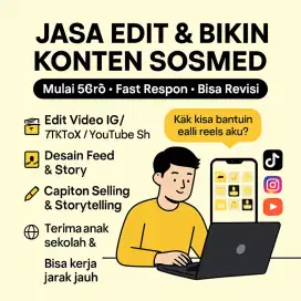 Jasa Edit video dan Bikin Konten Sosmed UMKM & Sekolah | Fast Respon