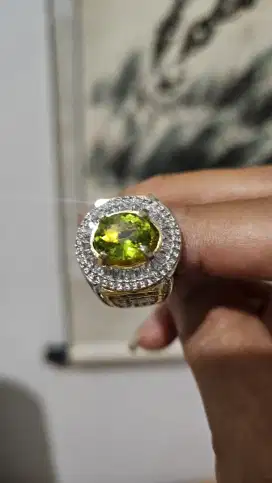 Natural permata warna hijau barang lama srilangka mewah kristal keren