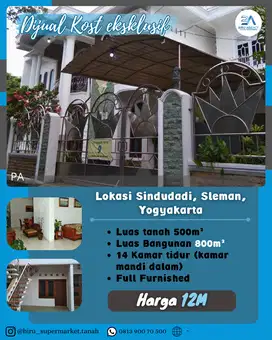 Rumah Kost eksklusif Full Furnished di Sleman