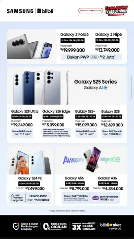 SAMSUNG SERIES ALL TYPE - BLIBLI GALAXY MALL 2 SURABAYA