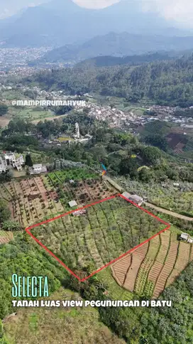 Tanah view pegunungan di selecta Bumiaji Batu