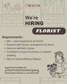 Dicari Florist Berpengalaman