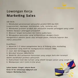 LOWONGAN KERJA SALES TOKO BANGUNAN SEMEN PASIR