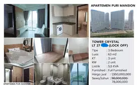 Dijual Cepat 3BR Apartemen Puri Mansion Full Furnished