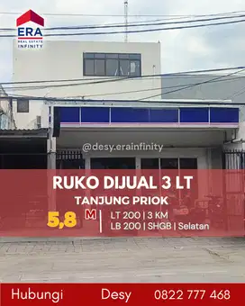 Dijual Ruko 3 Lantai Tj Priok Kawasan Strategis Cocok untuk Investasi