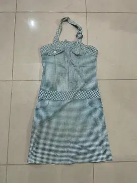 Dress pantai, Biru kotak2