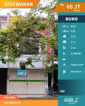 Disewakan Ruko di Galunggung Malang Cocok Untuk Segala Usaha