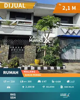 Rumah Mewah Bagus di Perumahan Sukun Permai Malang