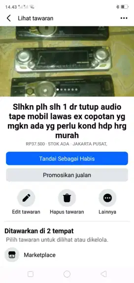 Slhkn plh slh 1 dr tutup DPN audio mobil berkualitas ex copotan murah2